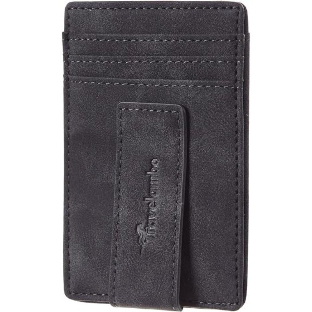 Mens Slim Wallet RFID Money Clip Front Pocket Leather Card Holder Minimalist